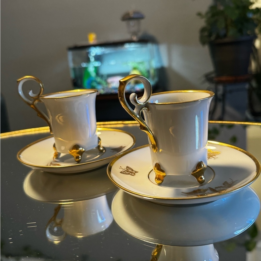 Lindner Kueps Bavaria Porcelain Tea Cup Set. - Picture 2 of 7